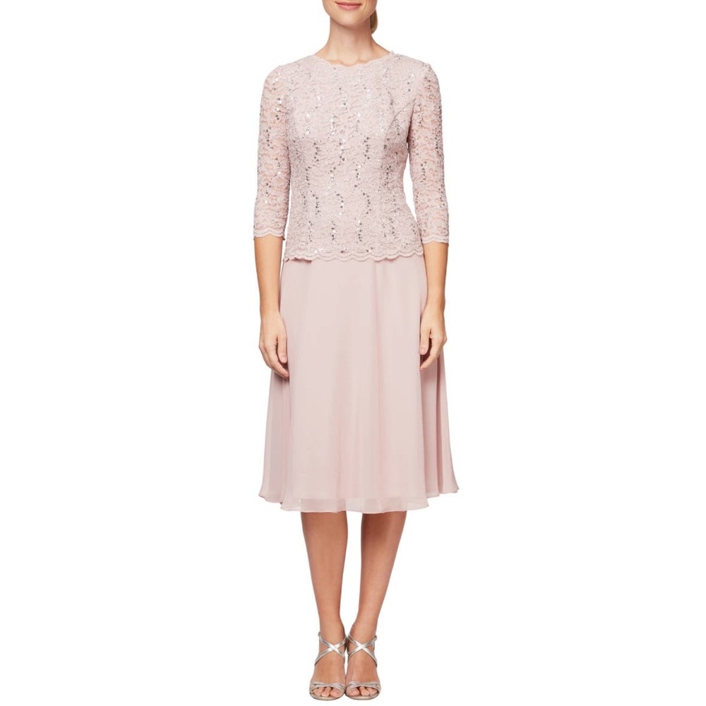 Alex Evenings: Faux Two-Piece Cocktail Dress (NWT)